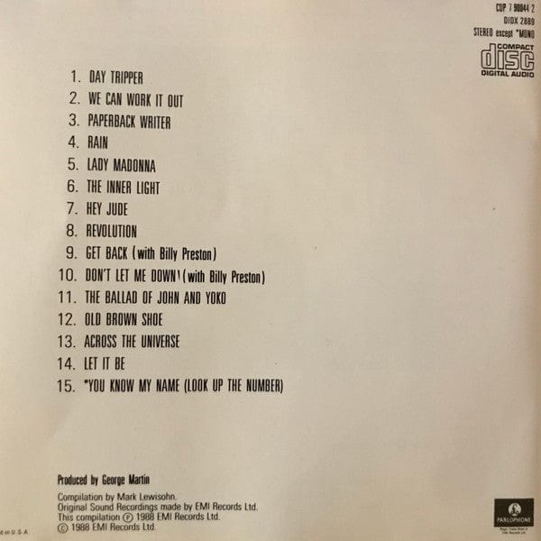 The Beatles - Past Masters • Volume Two (CD) – Further Records