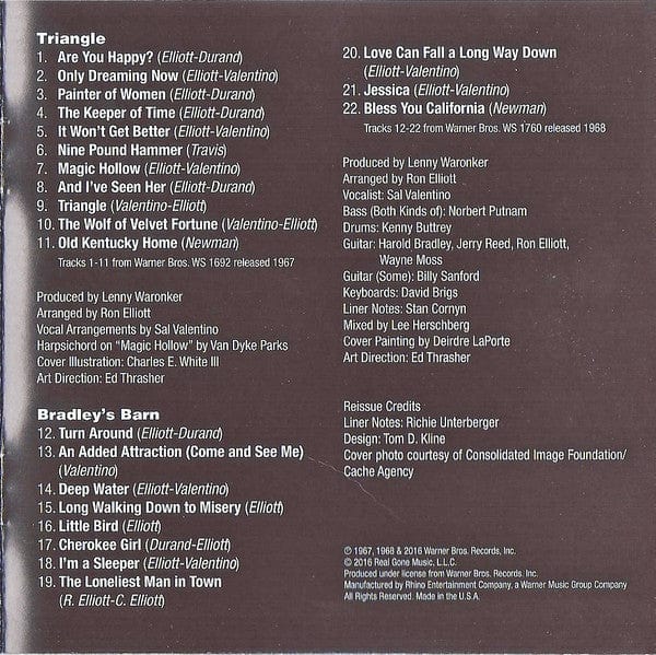 The Beau Brummels - Triangle & Bradley's Barn (CD) Real Gone Music CD 848064004455