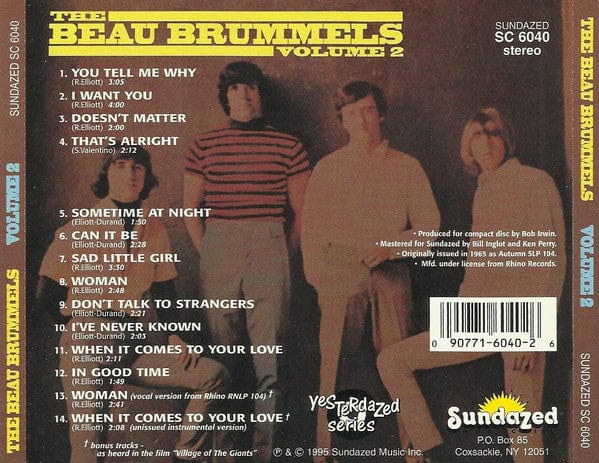 The Beau Brummels - Volume 2 (CD) Sundazed Music CD 090771604026