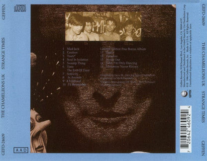 The Chameleons UK – Strange Times (CD, Geffen Records) Back Cover