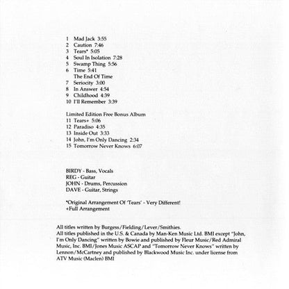 The Chameleons UK – Strange Times (CD, Geffen Records) Image 4