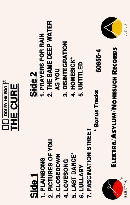 The Cure - Disintegration (Cassette) Elektra Cassette