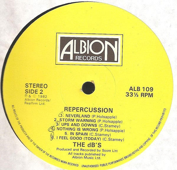 The dB's - Repercussion (LP) Albion Records Vinyl