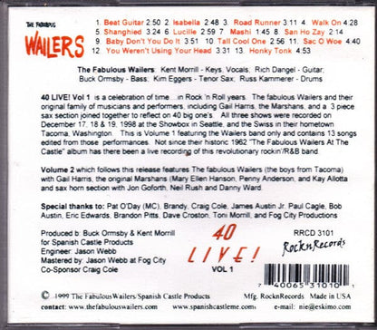 The Fabulous Wailers – 40 Live!  Volume One (CD, RocknRecords, 1999) Image 4