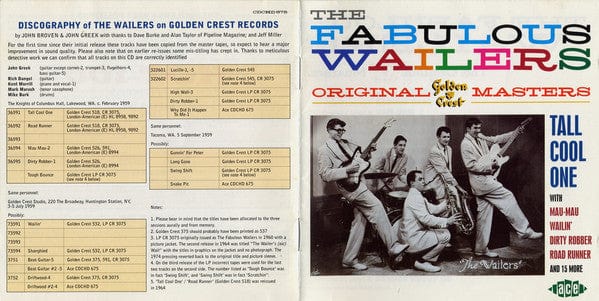 The Fabulous Wailers* - Original Golden Crest Masters (CD) Ace CD 029667167529