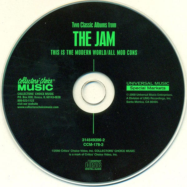 The Jam - This Is The Modern World / All Mod Cons (CD) Collectors' Choice Music, Universal Music Special Markets CD 617742017823