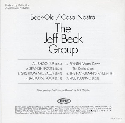The Jeff Beck Group* - Beck-Ola (CD) Epic, Legacy CD 886919829822