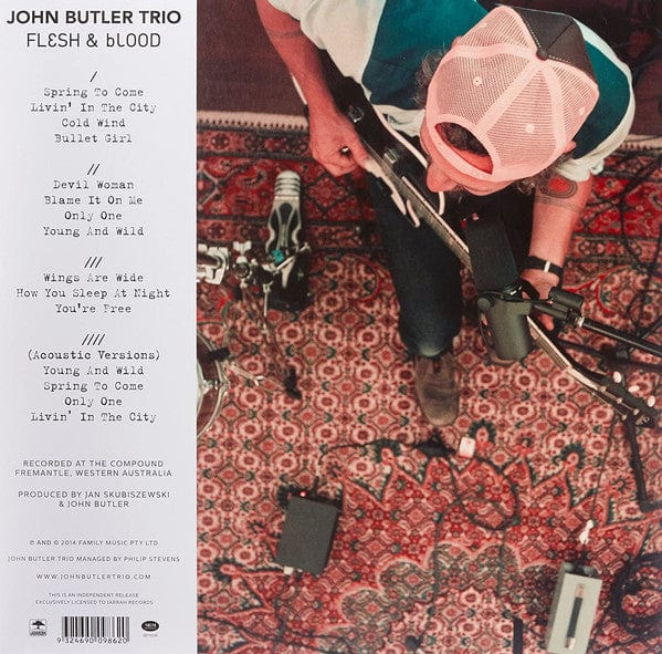 John Butler Trio – Flesh & Blood (2xLP+CD, Jarrah Records, 2014) Back Cover