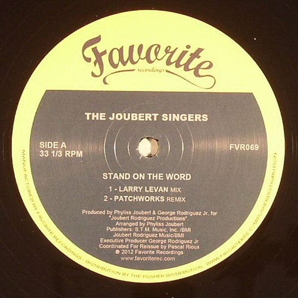 The Joubert Singers – Stand On The Word (12", Favorite Recordings, 2012) Back Cover