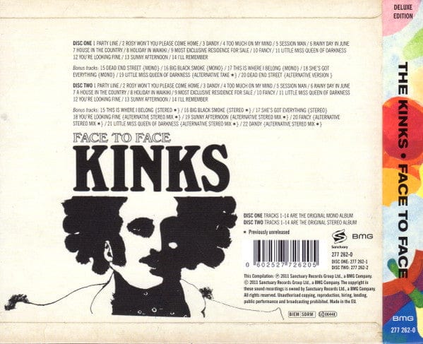 The Kinks - Face To Face (CD) Sanctuary,BMG CD 0602527726205