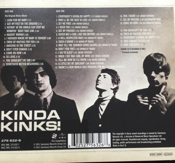 The Kinks - Kinda Kinks (CD) Universal UMC,Sanctuary Records CD 602527563268