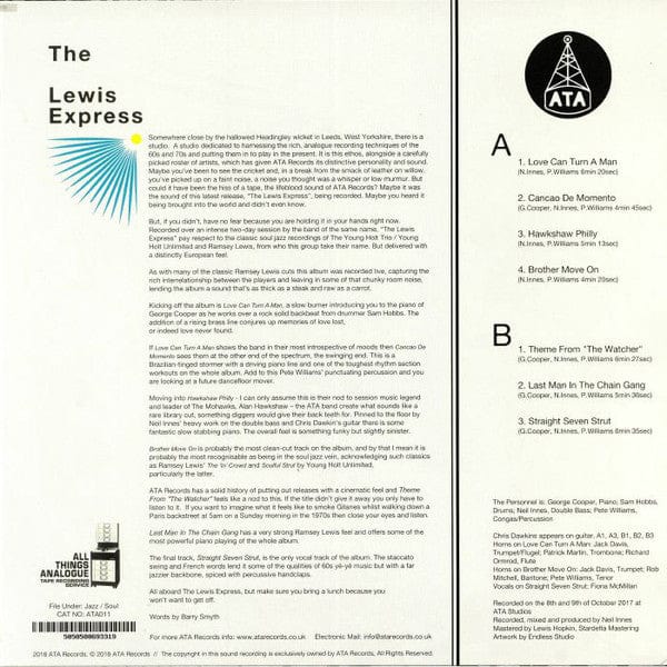 The Lewis Express – The Lewis Express (LP, ATA Records, 2018) Back Cover