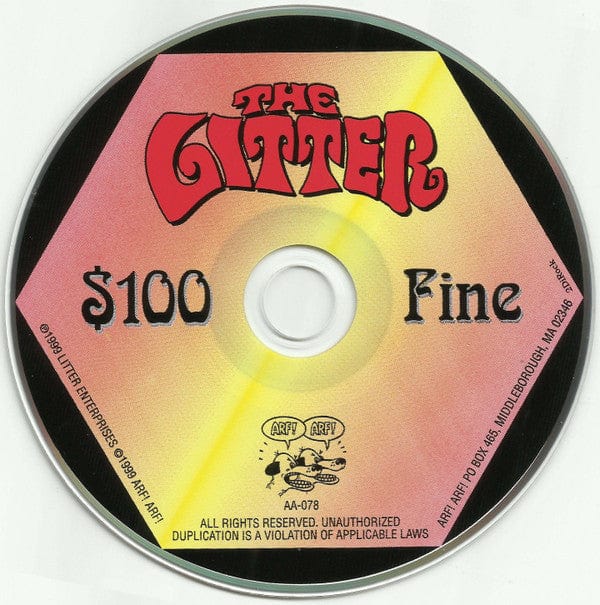 The Litter - $100 Fine (CD) Arf! Arf! CD 737835507823