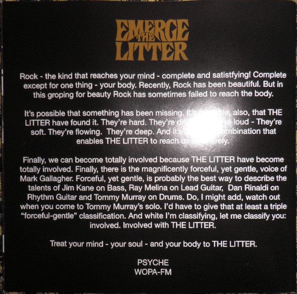 The Litter - Emerge (CD) Cleopatra CD 741157817423