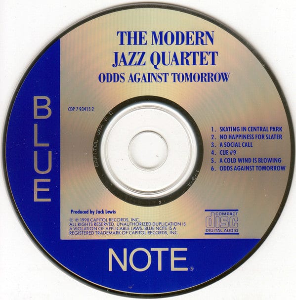 The Modern Jazz Quartet - Music From "Odds Against Tomorrow" (CD) Blue Note CD 077779341528