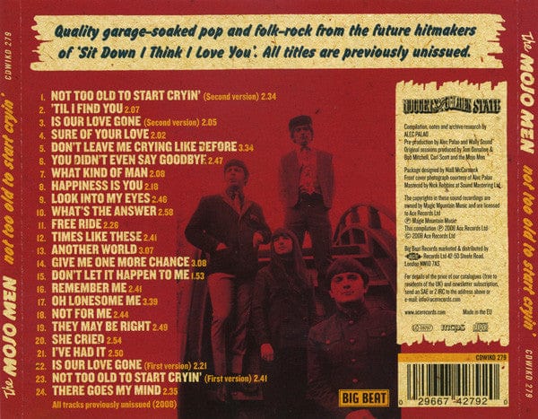 The Mojo Men - Not Too Old To Start Cryin' (CD) Big Beat Records CD 029667427920