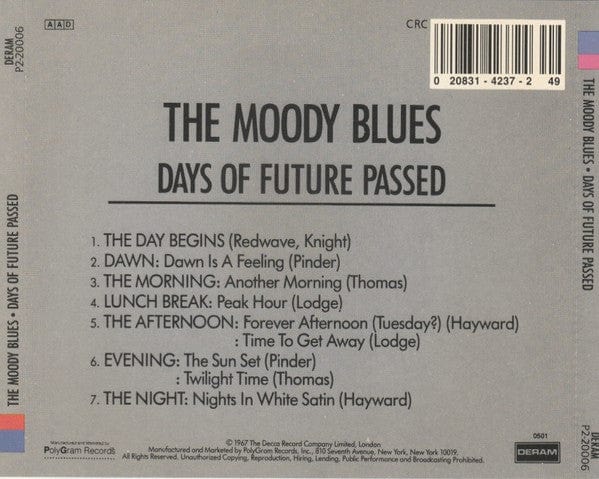The Moody Blues - Days Of Future Passed (CD) Deram CD 0208314237249