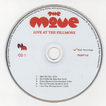 The Move - Live At The Fillmore 1969 (2xCD) Right Recordings CD 5035980113506