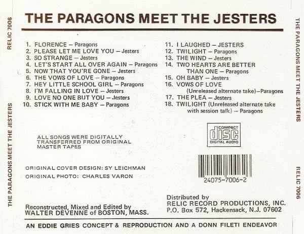 The Paragons (2) Meet The Jesters (2) - The Paragons Meet The Jesters (CD) Relic (2) CD 2407570062