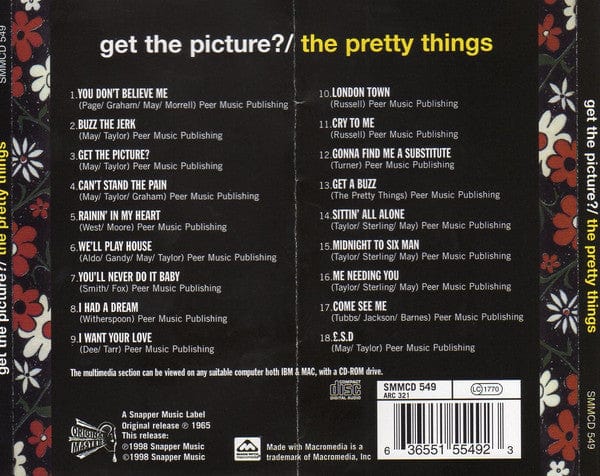 The Pretty Things - Get The Picture? (CD) Original Masters,Snapper Music CD 636551554923