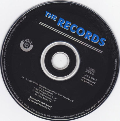 The Records - Smashes, Crashes And Near Misses (CD) Caroline Blue Plate CD 017046125024