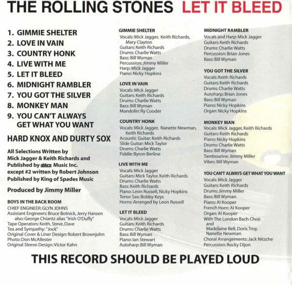 The Rolling Stones - Let It Bleed (CD) ABKCO,ABKCO CD 018771900429