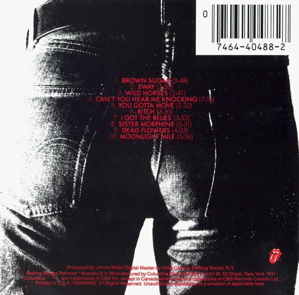 The Rolling Stones - Sticky Fingers (CD) Rolling Stones Records CD 07464404882