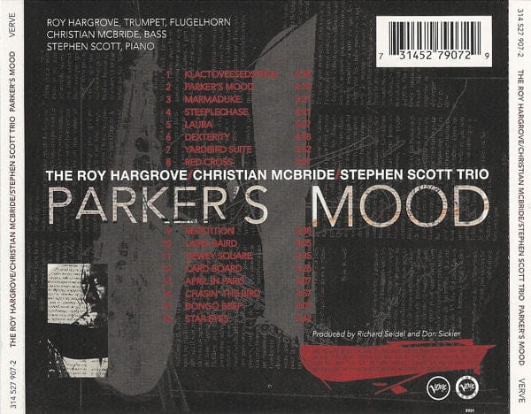 The Roy Hargrove/Christian McBride/Stephen Scott Trio - Parker's Mood (CD) Verve Records CD 731452790729