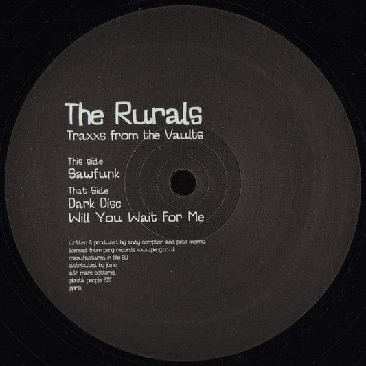 The Rurals – Traxxs From The Vaults (12", Plastik People Recordings, 2018) Front Cover