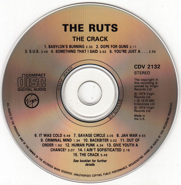 The Ruts Rar The Ruts - The Crack (CD) – Further Records