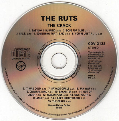 The Ruts - The Crack (CD) Virgin CD 5012981213220