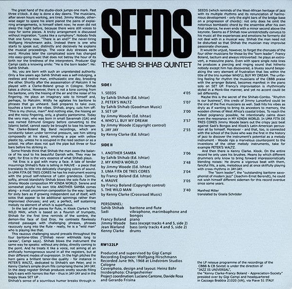 The Sahib Shihab Quintet - Seeds (LP) – Further Records