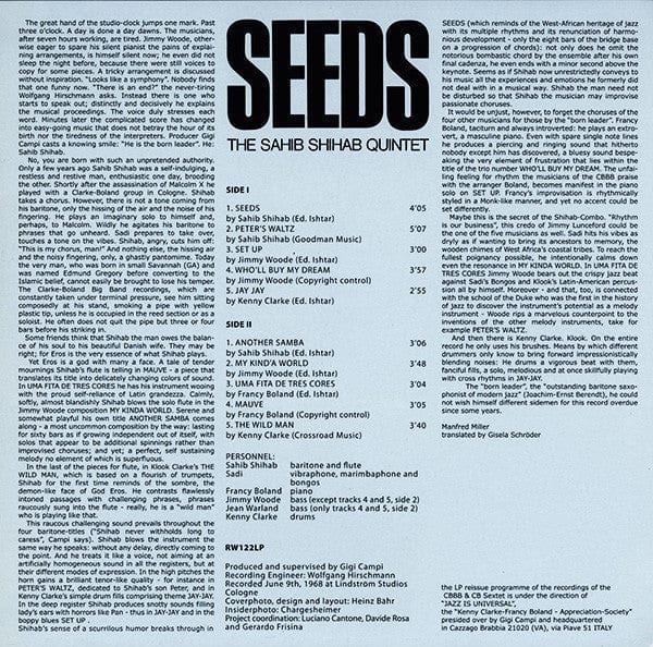 The Sahib Shihab Quintet - Seeds (LP, Album, RE) Rearward 8018344121222