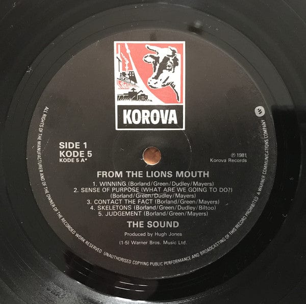 The Sound (2) - From The Lions Mouth on Korova at Further Records