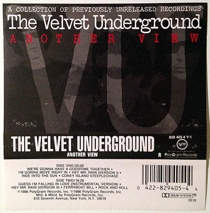 The Velvet Underground - Another View (A Collection Of Previously Unreleased Recordings) Verve Records,Verve Records 042282940544