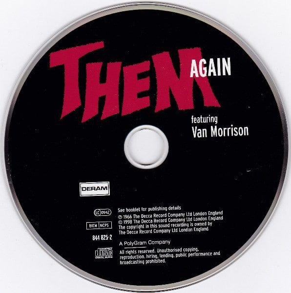 Them (3) - Them Again featuring Van Morrison (CD) Deram CD 042284482523