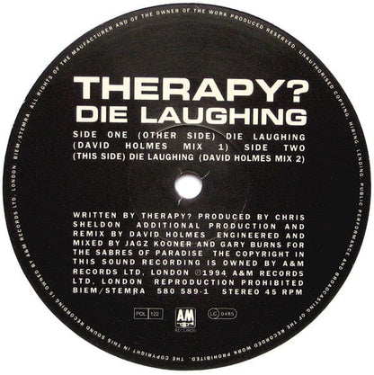 Therapy? - Die Laughing (David Holmes Remixes) (12") A&M Records Vinyl 731458058915