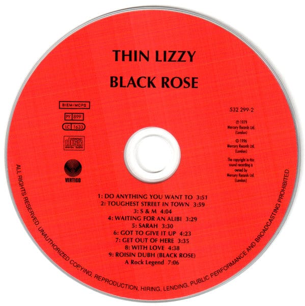 Thin Lizzy - Black Rose (A Rock Legend) (CD) Vertigo CD 731453229921