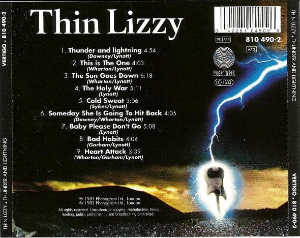 Thin Lizzy - Thunder And Lightning (CD) Vertigo CD 0042281049026