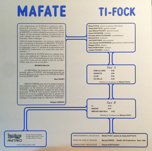 Ti-Fock* - Mafate (LP) Anitako Records,Kabay Reunion Island Vinyl