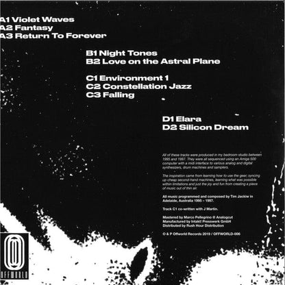 Tim Jackiw – Many Moons (2x12", Marble, Offworld Records, 2020) Back Cover