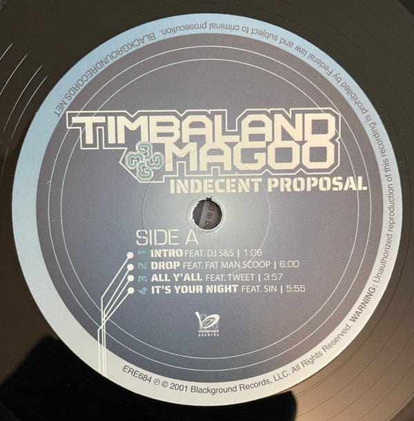 Timbaland & Magoo - Indecent Proposal (LP) Blackground Entertainment,Virgin Vinyl 194690558016