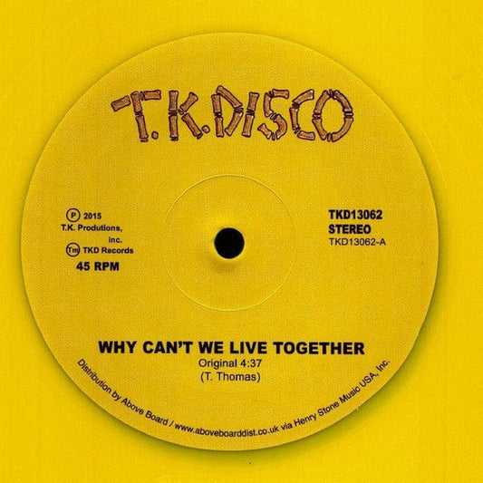 Timmy Thomas - Why Can't We Live Together (12") T.K. Disco Vinyl