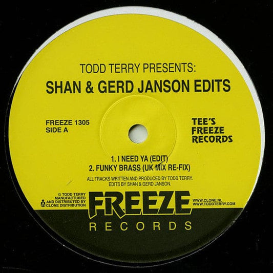 Todd Terry - Shan & Gerd Janson Edits  (12") Freeze Records Vinyl