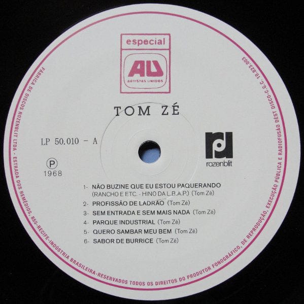 Tom ZÃ© - Grande LiquidaÃ§Ã£o (LP, RE, RM) Mr Bongo, Rozenblit