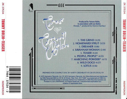 Tommy Bolin - Teaser (CD) Nemperor Records CD 07464375342