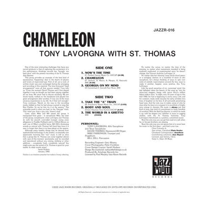 Tony Lavorgna The St. Thomas Jazz Quartet – Chameleon (LP, Jazz Room Records, 2022) Back Cover