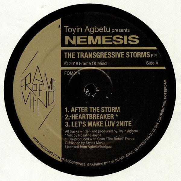 Toyin Agbetu Presents Nemesis (12) - The Transgressive Storms EP (12", EP) Frame Of Mind