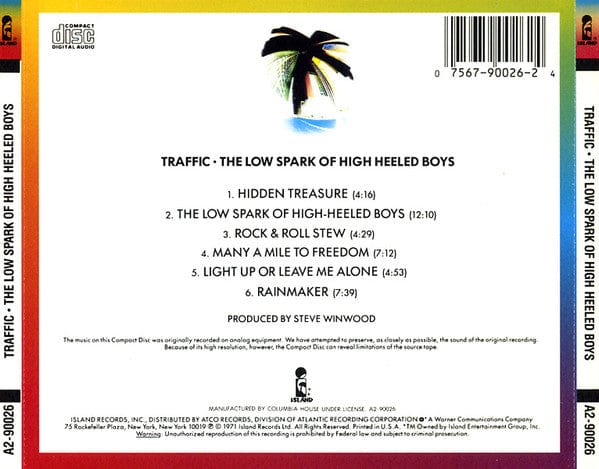 Traffic - The Low Spark Of High Heeled Boys (CD) Island Records CD 075679002624