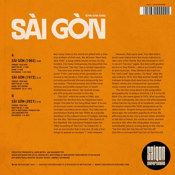 Trúc Mai - Sài Gòn (7") Saigon Supersound Vinyl 4019681000021